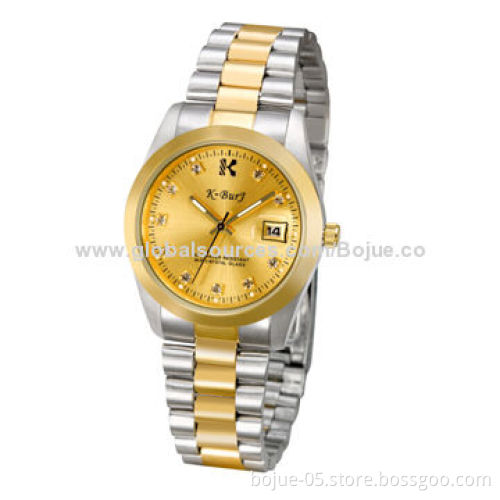 2014 K-BURJ between Gold Stainless Steel Men's Watches with CE/RoHS Mark, OEM Services Available